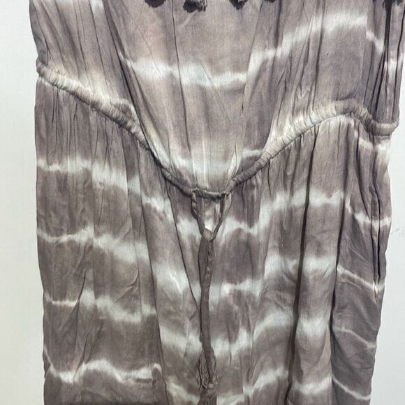 PB Sport Women's Khaki Beige Tassel Tie Dye Rayon Romper Cover-Up Size XL NWT - Picture 3 of 10